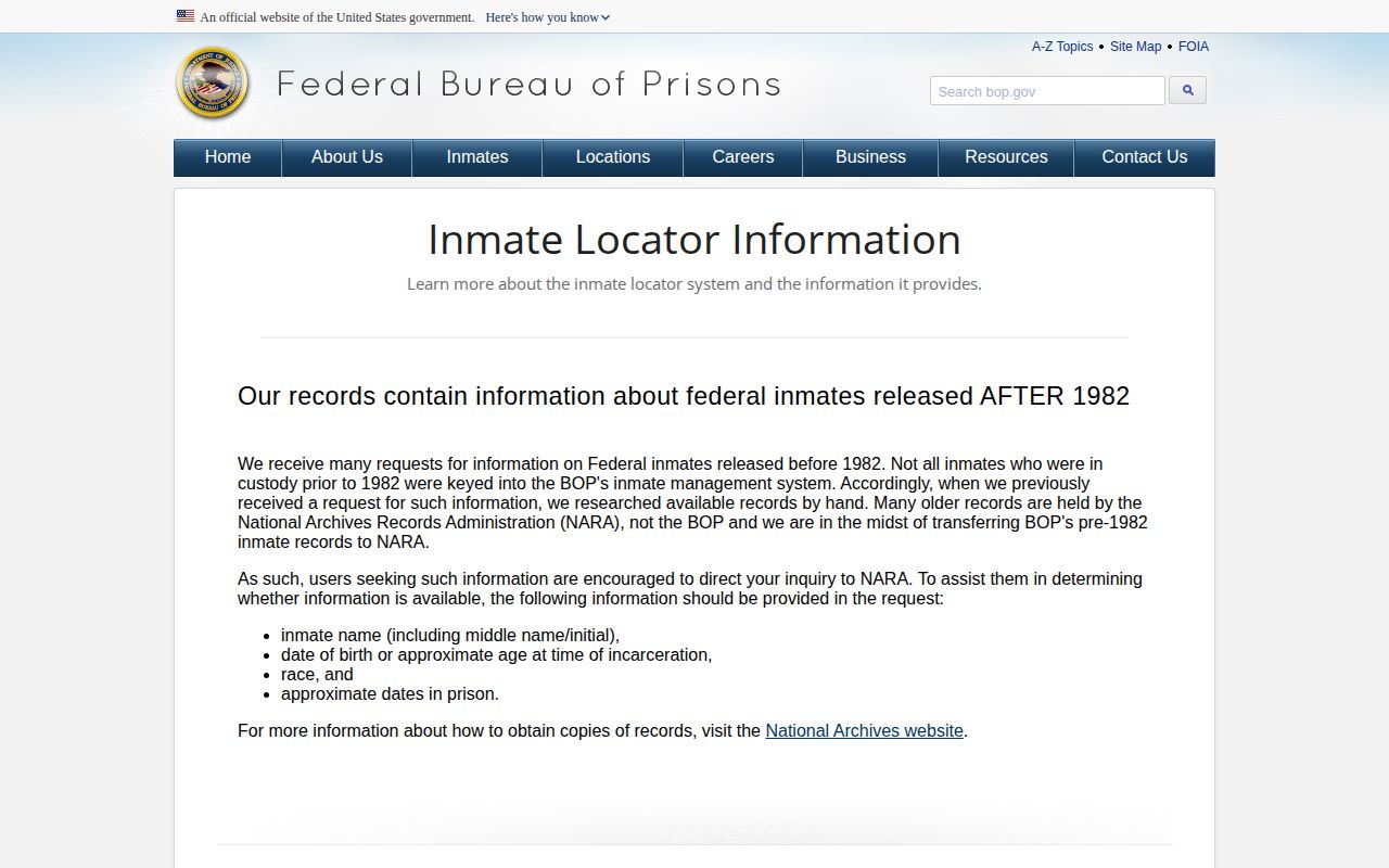 Federal release date meaning for Edmonson County released inmates